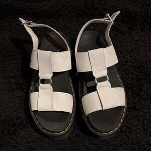 Dr. Martens White Platform Sandals